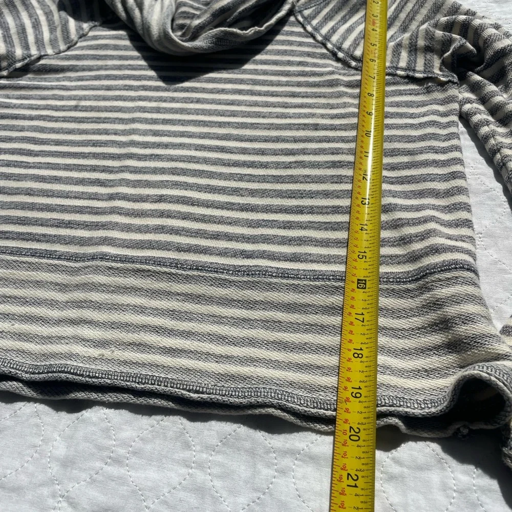 Free People Striped Gray Cowl‎ Neck Sweater
